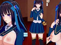 3D Anime JK büyük memelerle yoğun göğüs masajı alıyor