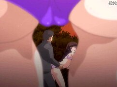 Junge busige athletische Hentai-Mädchen in wilder animierter Action