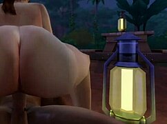 Fan, titta på denna svarta stud som kör Lara Croft i djungellägret!