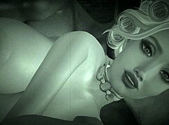 Винтажная блонда с большими сиськами принимает монстр черный хуй в ретро сцене