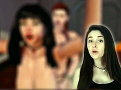 Хочешь увидеть, как эта 3D шемейл рвет одежду и трахается с девкой анально?