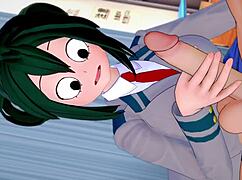 Oye, ¿quieres ver a Froppy en uniforme escolar dando pajas?