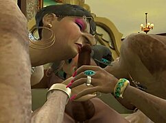 Delicia de Abuelas 1: Abuelas elegantes chupando pollas jóvenes en Sims 4