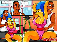 Mejores tetas y culos chocan en salvajes dibujos hentai de Los Simpsons