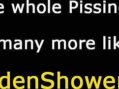 Csillogó leszbikusok áztatják egymást pisil játékban