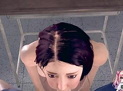 Anime geile klasgenoten neuken hard in openbare klas