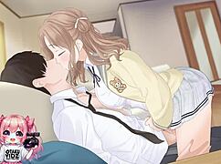 大学生娘、アニメ風騎乗位で楽しむ