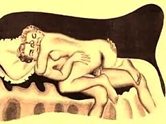 Animación erótica vintage captura encanto retro en estilo cartoon único