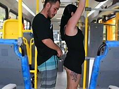 Morena groping asses on the crowded bus 😈