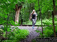 hey, watch this sexy blonde babe get fucked hard by her trainer in the gym 😏