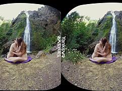 Beautiful Brunette Sierras Masturbates to Wet Climax in VR Outdoors