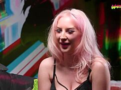 Passionate Lesbian Interview Ignites Desire Between Sabien Demonia and Kitty Azora in Warehouse