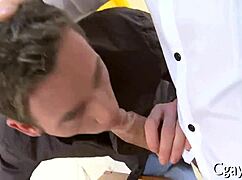 A gay man explores huge cocks freely.