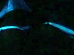 Scarlett johnson explores blacklight effects in main scene