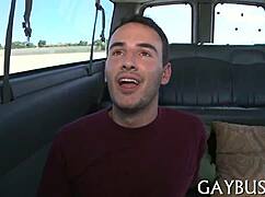 in this gay porn, a guy performs fellatio on another