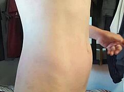 gay boy models new underwear in detailed view