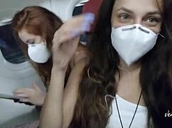Latina Venusss model intensely masturbates to orgasm on plane