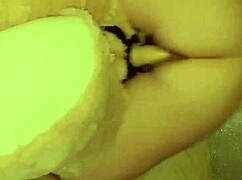 Does the wife ride teddy bear's strap on cock?