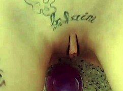 Redhead Amateur Couple's Dildo Ride and Blowjob