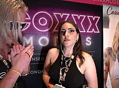 i chat with valentina bellucci at miami exxxotica 2022 coxxx models booth interview.