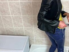 Blonde amateur solo in wet homemade clothes