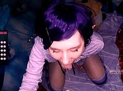 Cute Anime Girl Gives Saliva-Dripping Blowjob On Dildo!