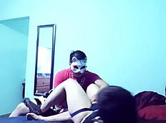 Hetero man loses bet and accepts blowjob, enjoys it and cums in mouth