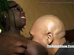 Redzilla fucks chocolate BBW Bimarley in the hood