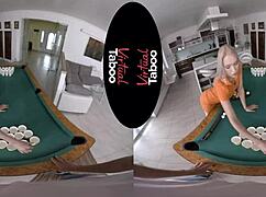 Virtual Taboo Game Where Blonde Shaved Girl Gives Blowjob Handjob In POV Sucking Challenge