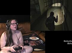 Naked Brunette Plays Game With Exposed Ass And Tits Part 3