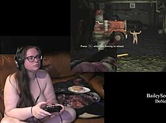 Naked Brunette Plays Game With Exposed Ass And Tits Part 3