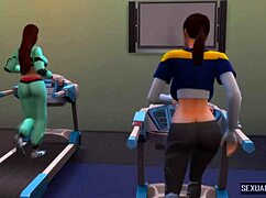 Oh, Watch This Fitness Girl Lick And Finger Her Gym Trainer In Hot 3d Animations!