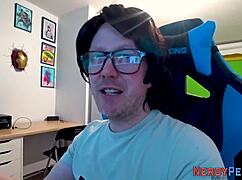 Leeds nerd tricked into first group blowjob