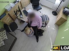 beautiful blondie bent over in office