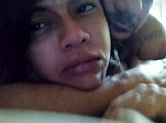 Intense penetration of crossdresser by big blue cock.