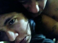 Intense penetration of crossdresser by big blue cock.