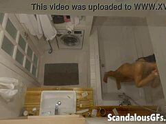 Girlfriend stripping in hot tub on tape