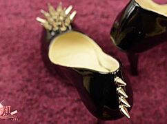 i can't believe how i manage to afford these spike high heels for my big feet in bdsm play even on a small budget, it's amazing!
