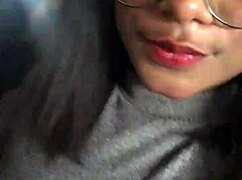 Colombian Latina Displays Perfect Tits in Public Car