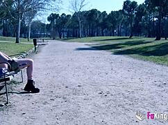 Teen Inna Black boldly exposes her natural tits in public, craving blowjobs and cumshots from amateurs.