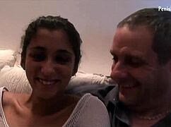 Interracial partner engages in intense riding session outdoors