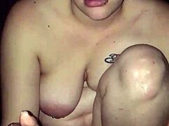 Oiled cock handjob action