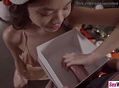 Asian Stepsister Sucks Stepbro's Cock Inside a Box! Watch Her Go!