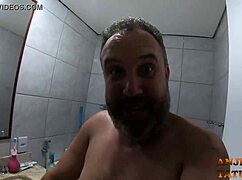 i'm bathing with my sexy 18-year-old latina friend duda pimentinha, admiring her big tattooed ass and tits