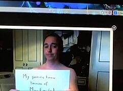 In a humiliating roleplay, the old cuckold follows his mistress's jerk off instructions under domination.