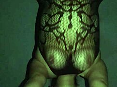 Chubby Mexican Wife's Big Tits Bounce in Fishnets for Voyeur.