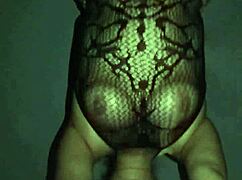 Chubby Mexican Wife's Big Tits Bounce in Fishnets for Voyeur.