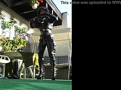 roxina explores nature with rubber in garden scene