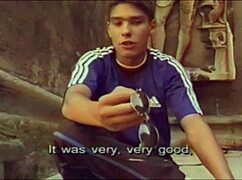 Two excited gay guys hook up in original scene