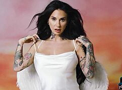 Busty Milf Joanna Angel Undresses Revealing Tattoos And Big Tits